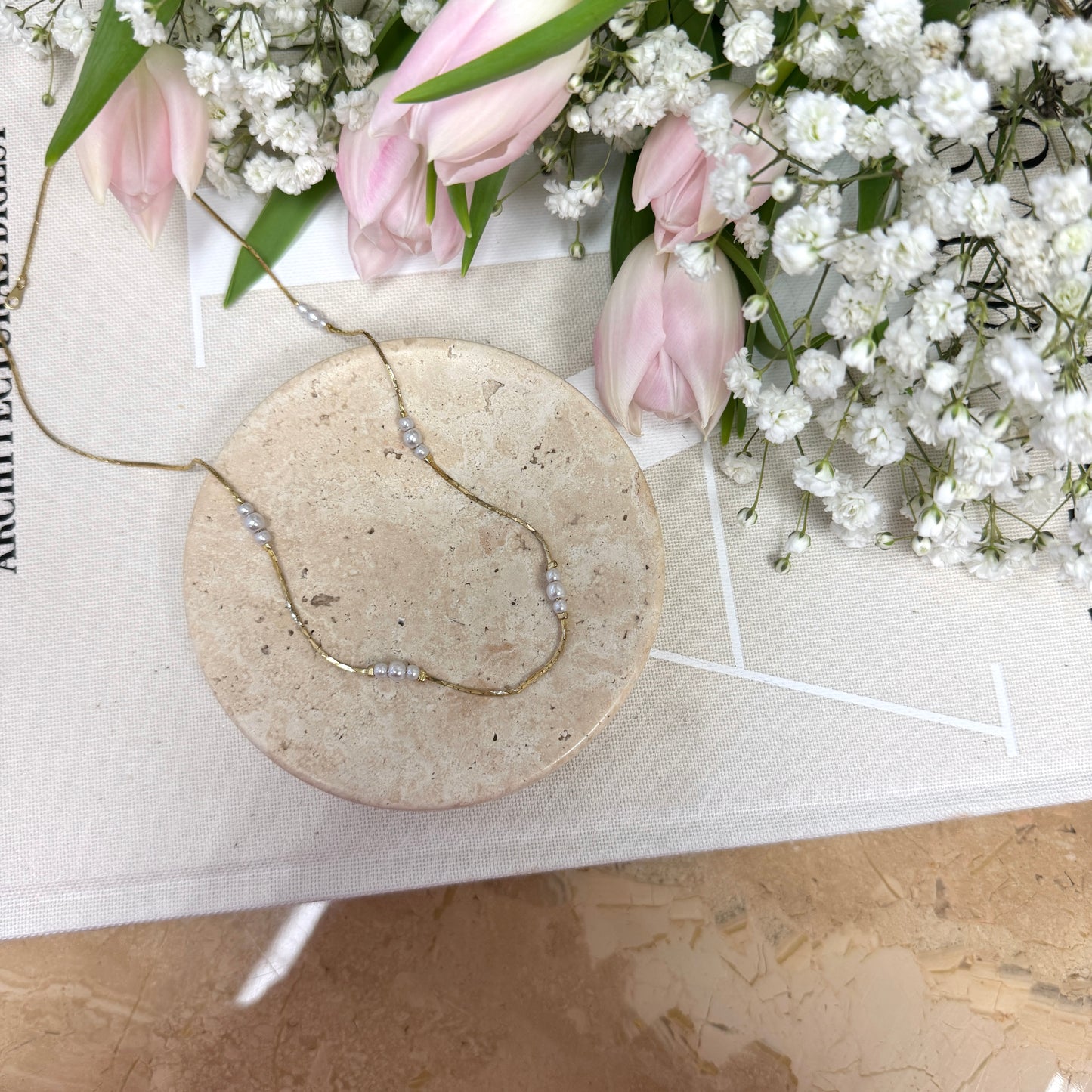 Dainty Pearl Cluster Necklace