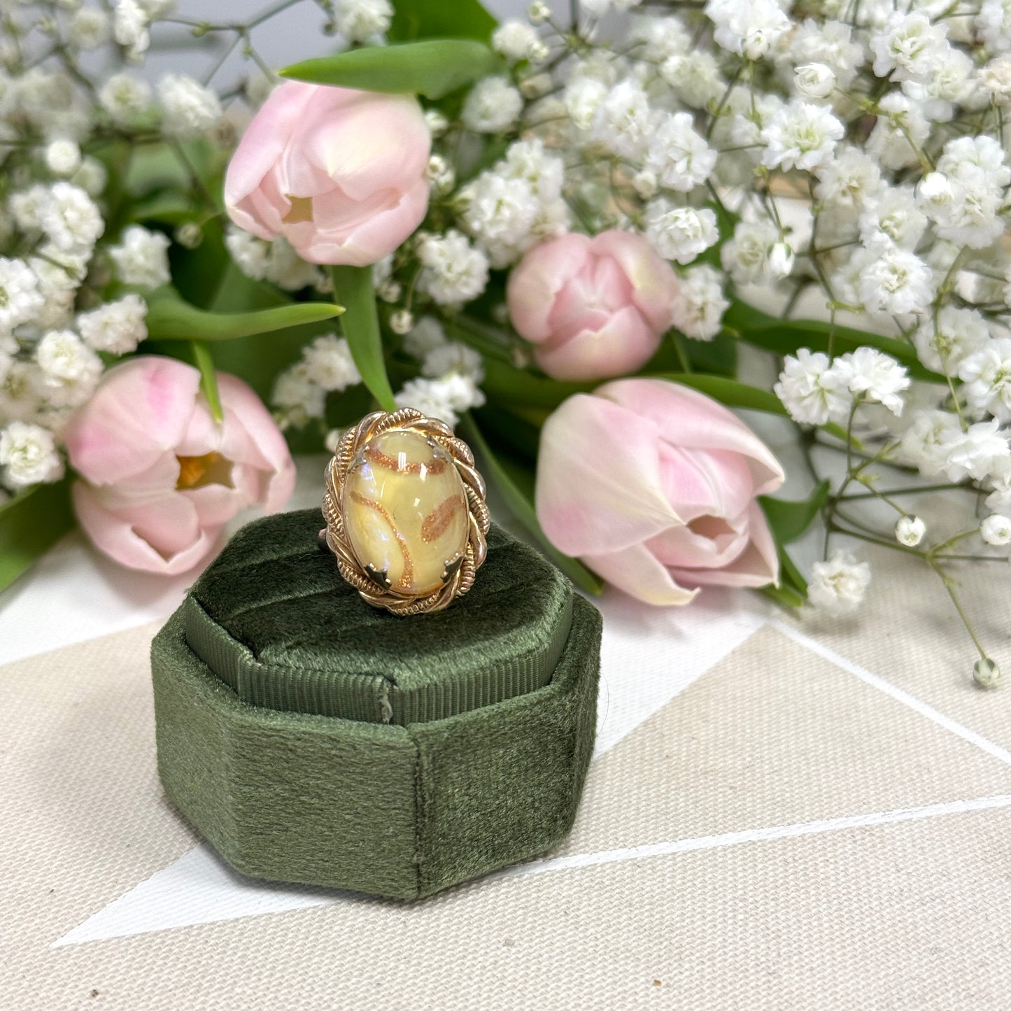 Marble Pastel Cocktail Ring
