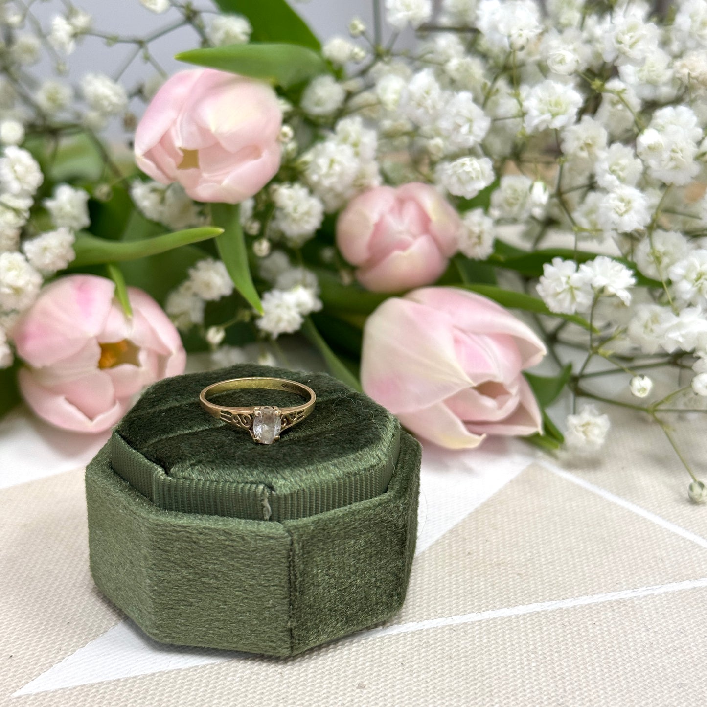 Vintage 10k Gold CZ Ring