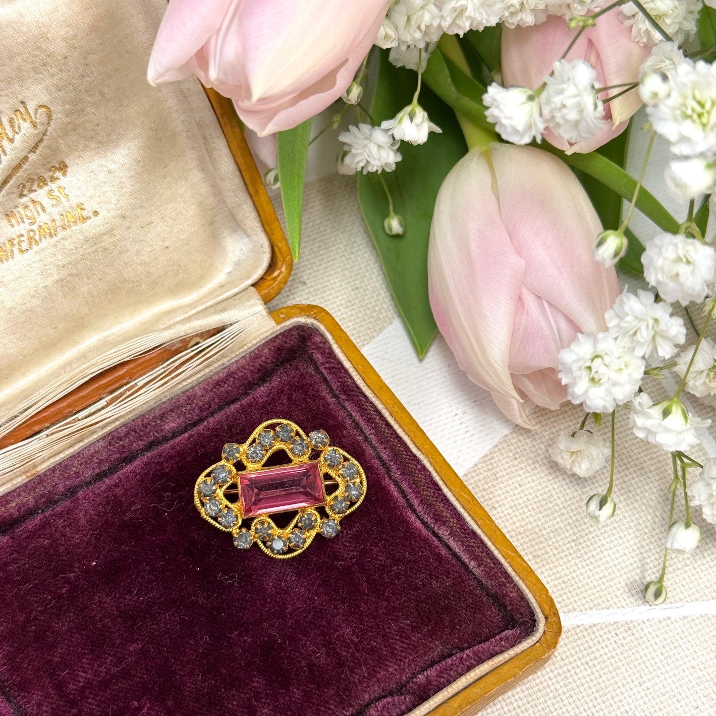 Geometric CZ Brooch