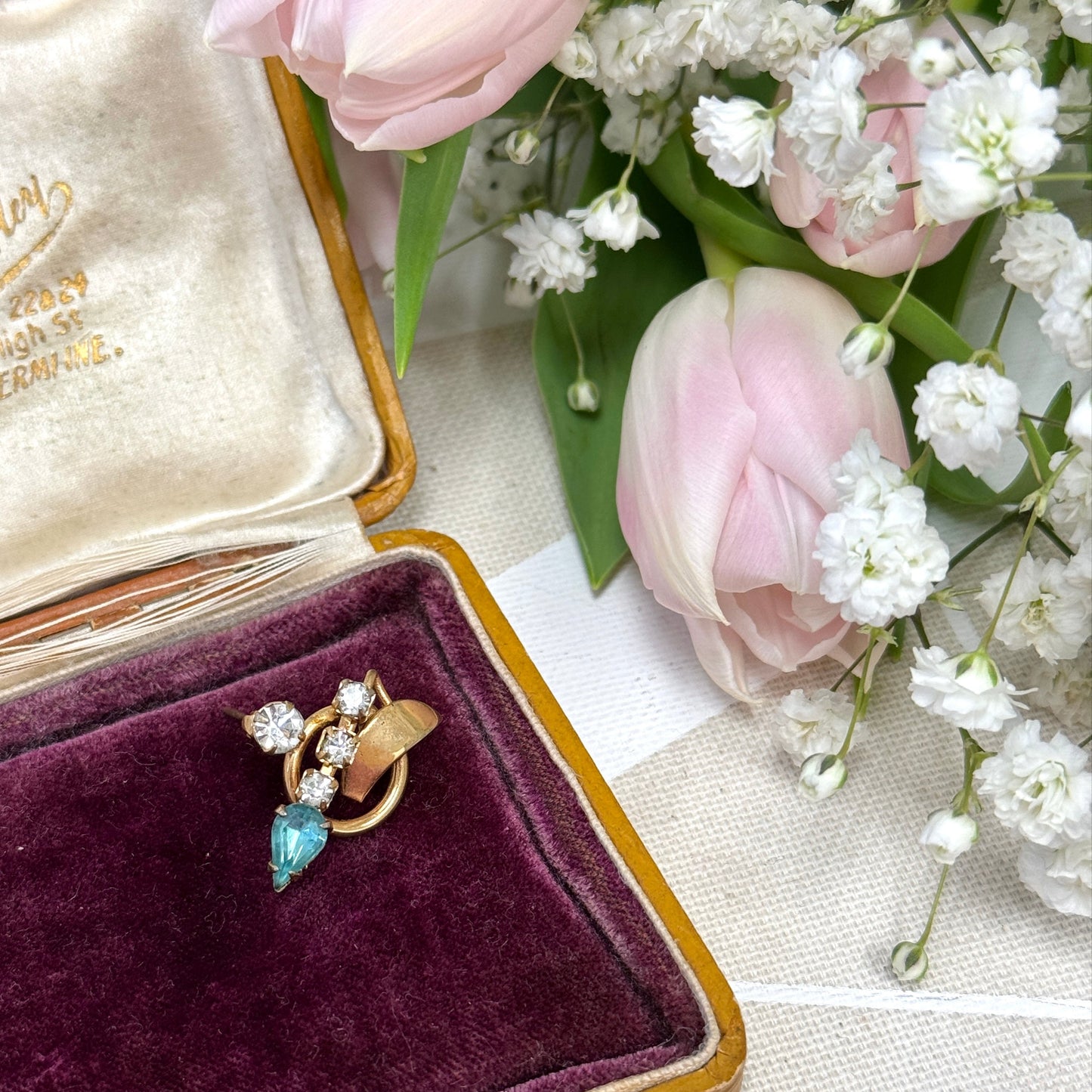 Abstract Bouquet Gem Brooch