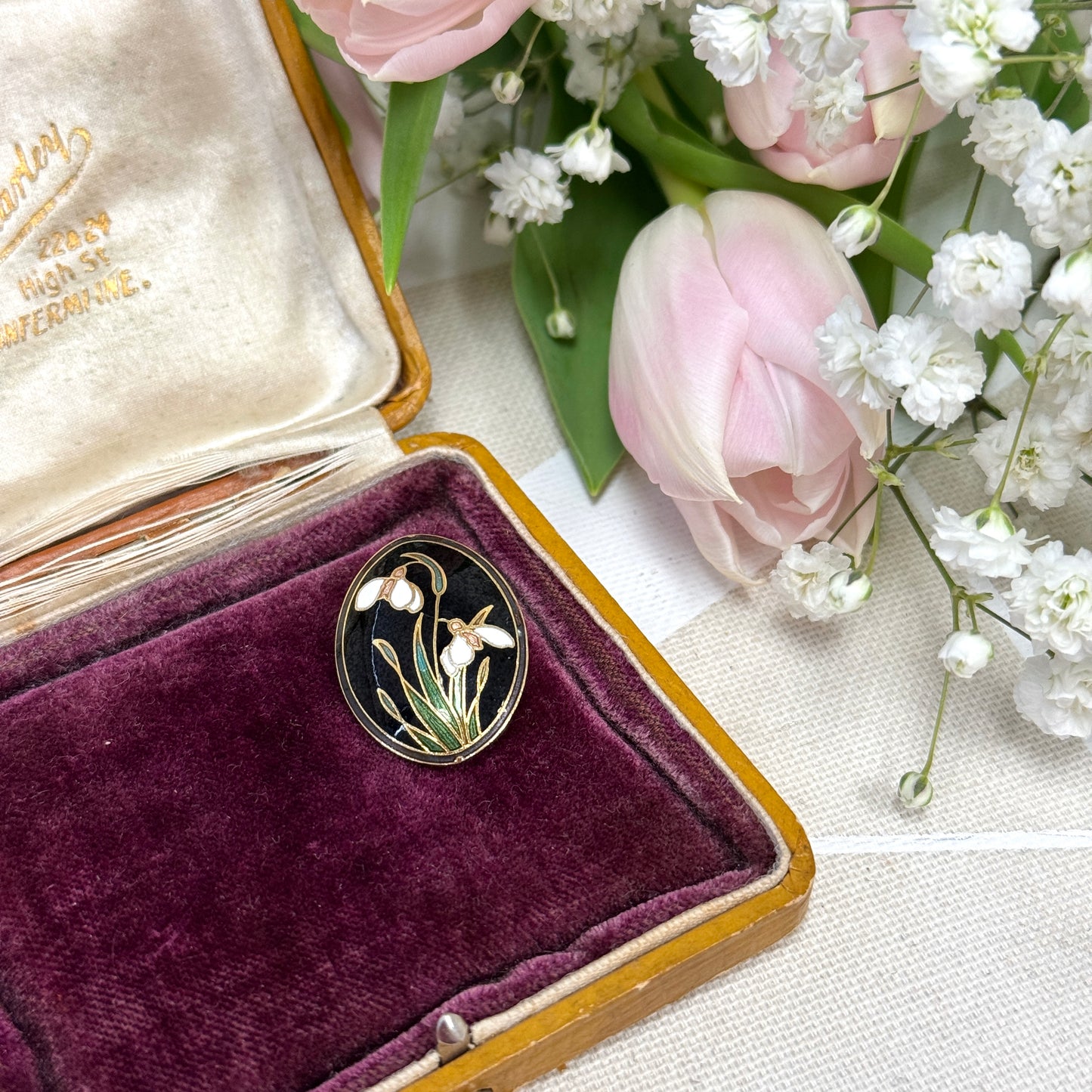 Black Enamel Bee Brooch