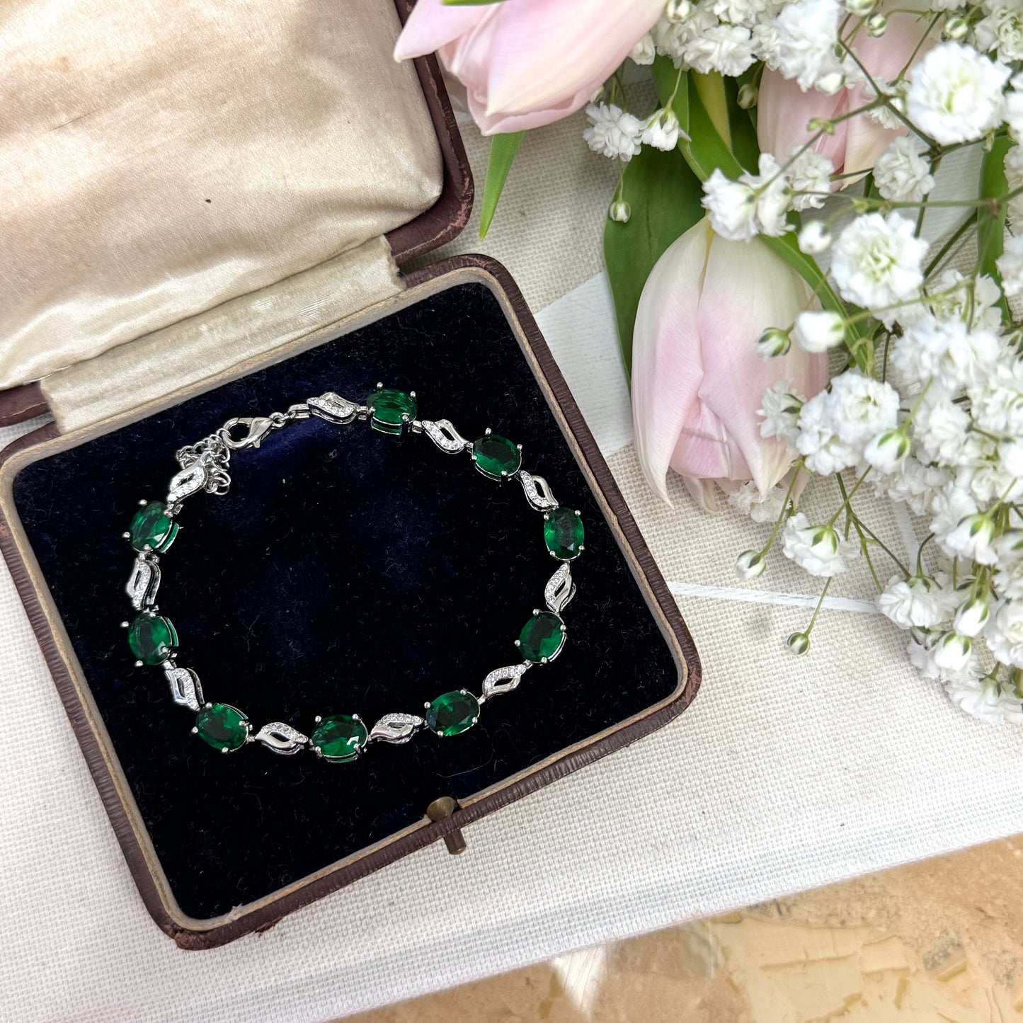Emerald Gemstone Bracelet