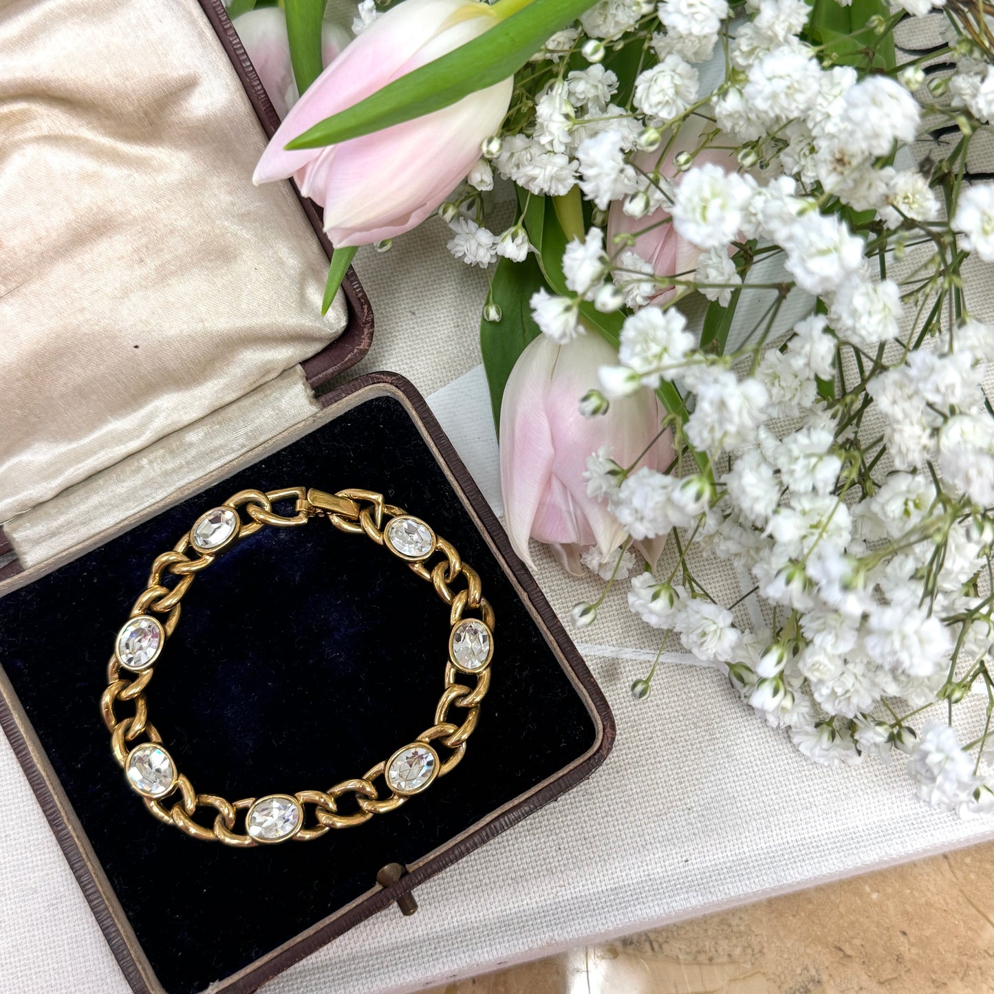 Bezel Set Rhinestone Bracelet