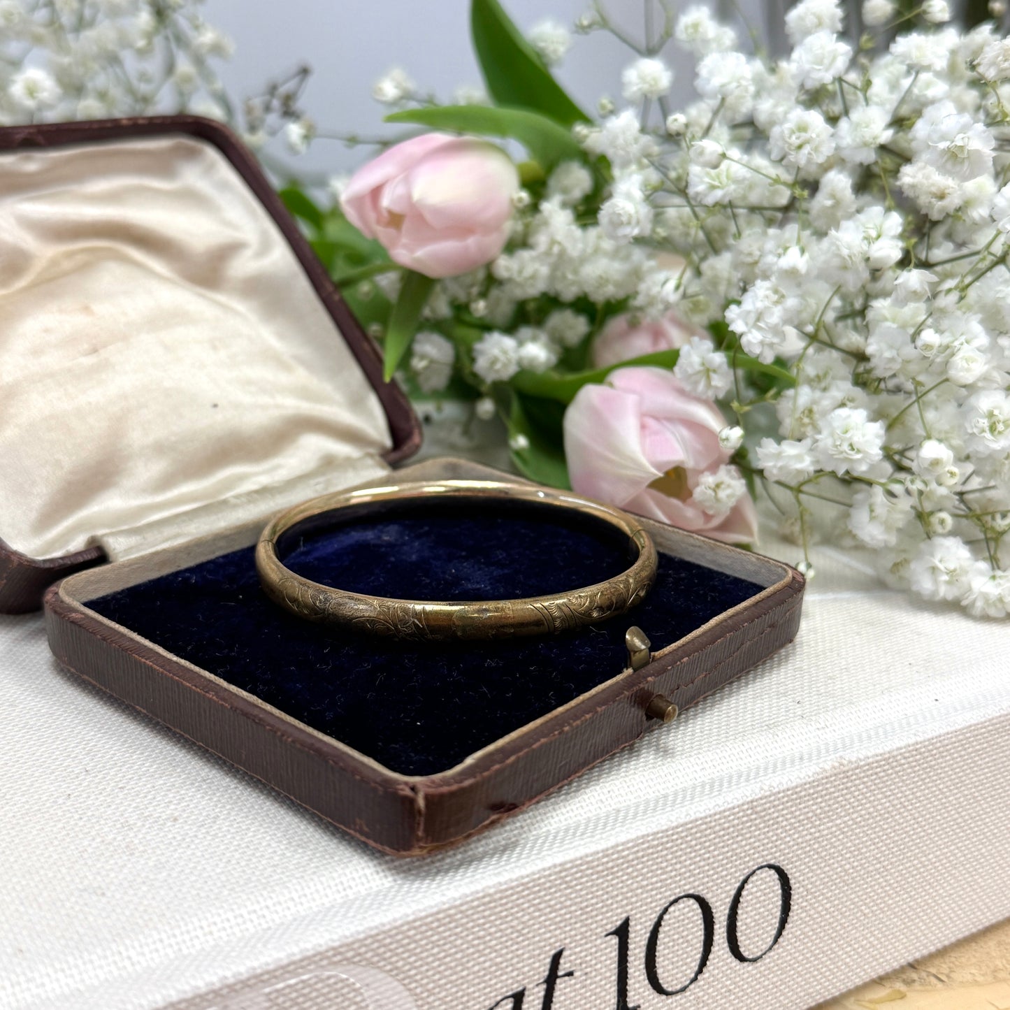 Gold Filled Etched Bangle