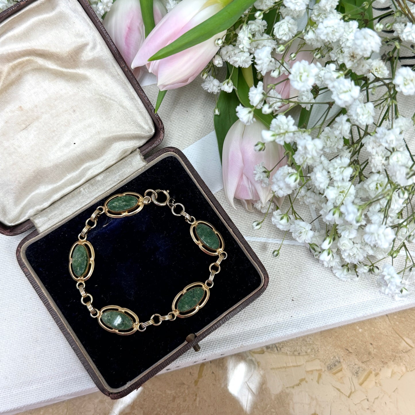 Gold Filled Jade Bracelet
