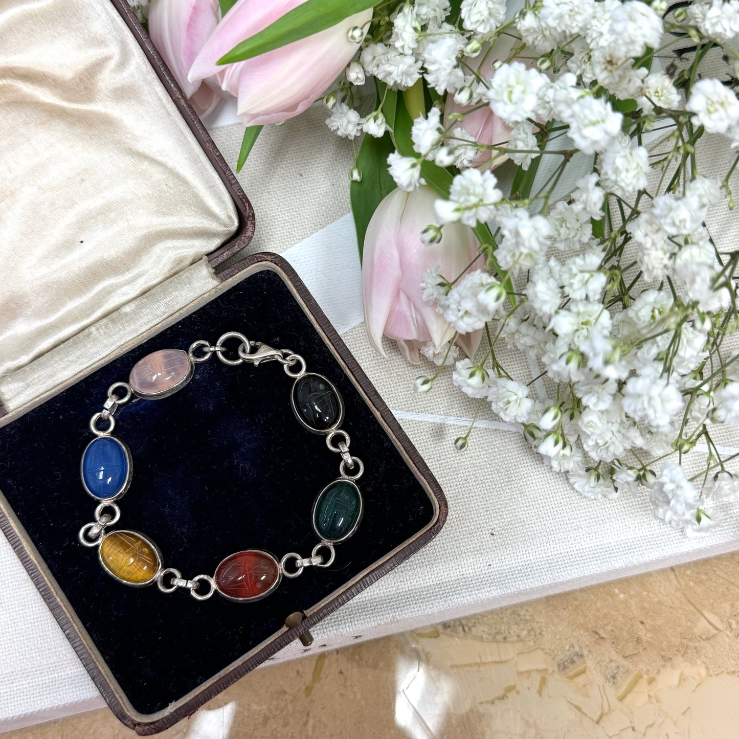 Silver Scarab Bracelet