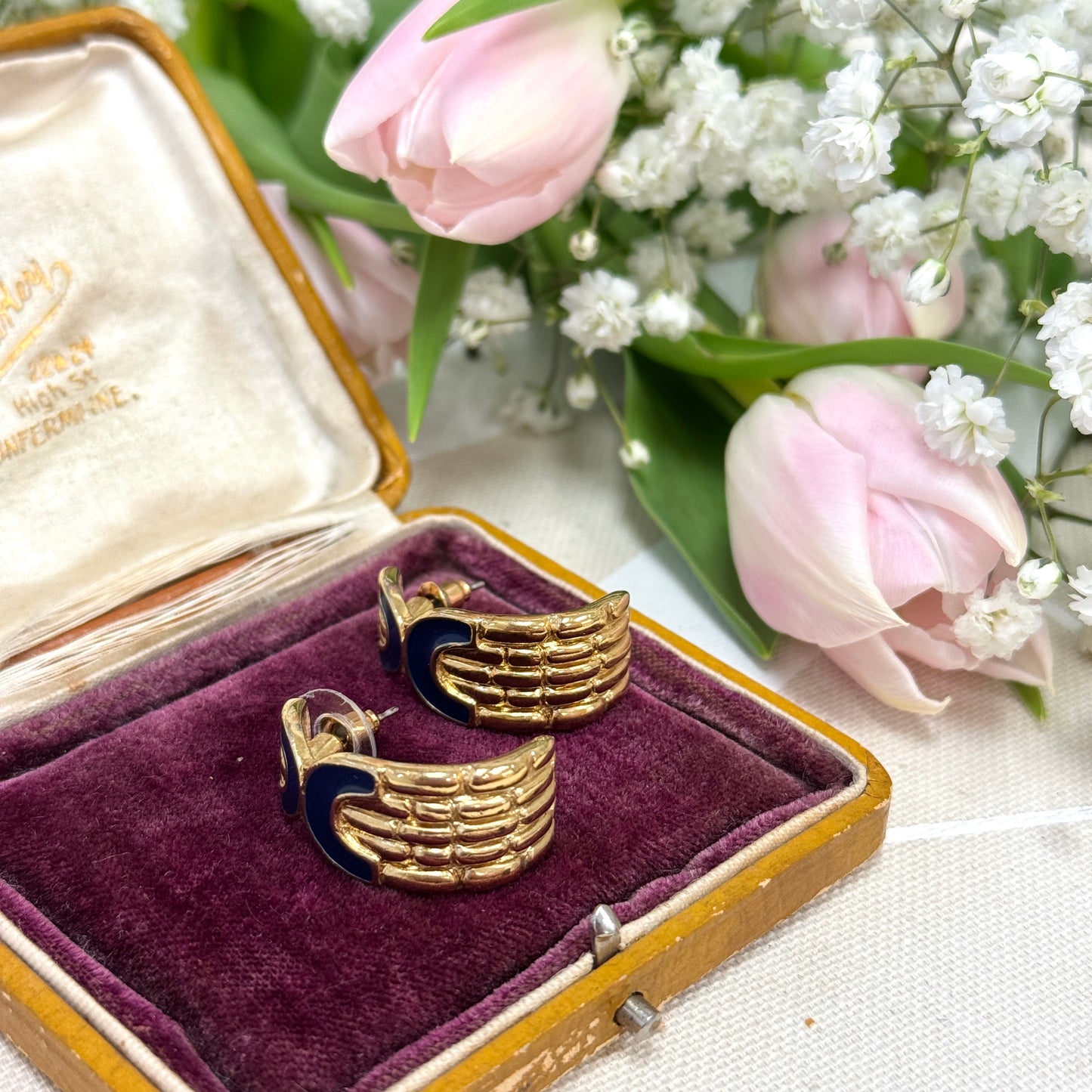 Enamel Half Hoops