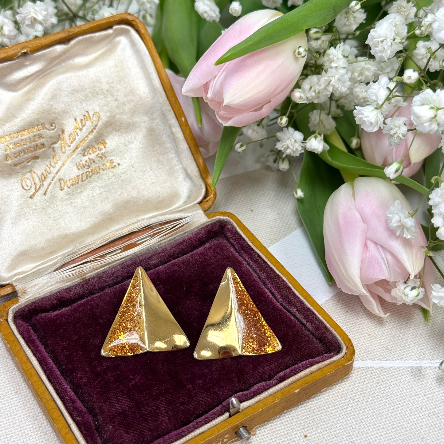 Triangle Enamel Earrings