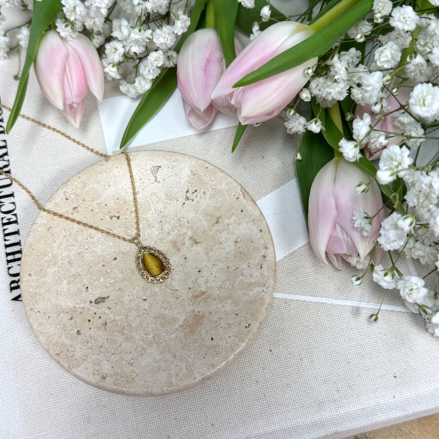 Pear Tigers Eye Pendant