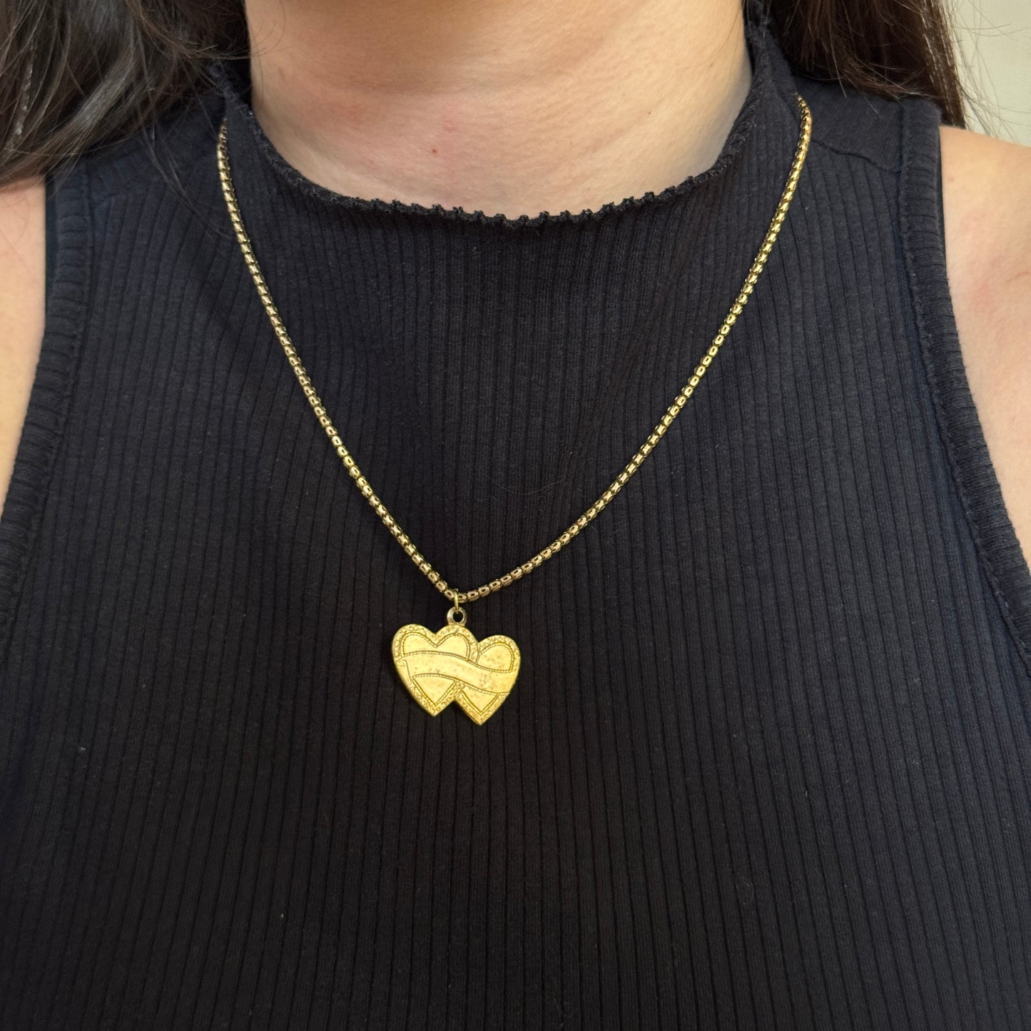 Dual Heart Engravable Necklace