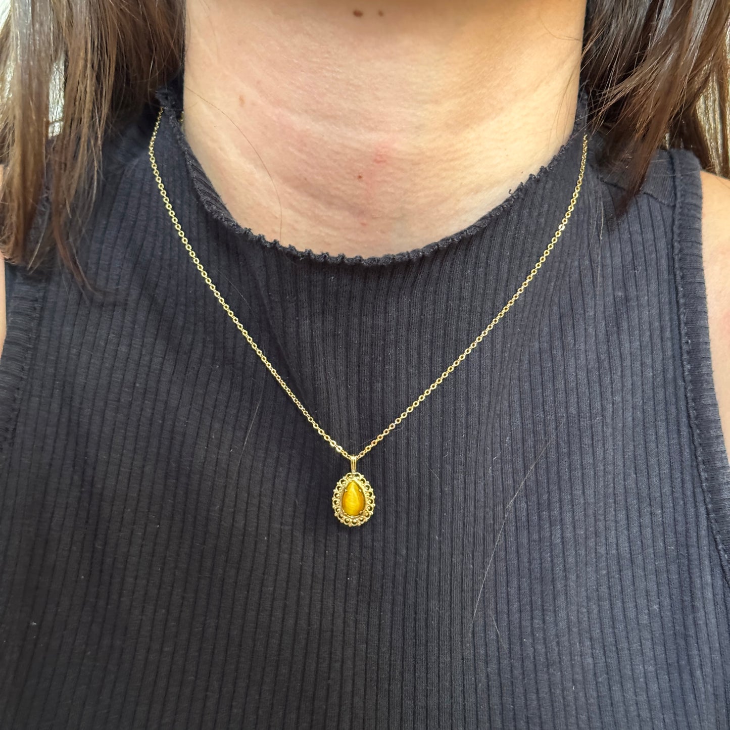Pear Tigers Eye Pendant