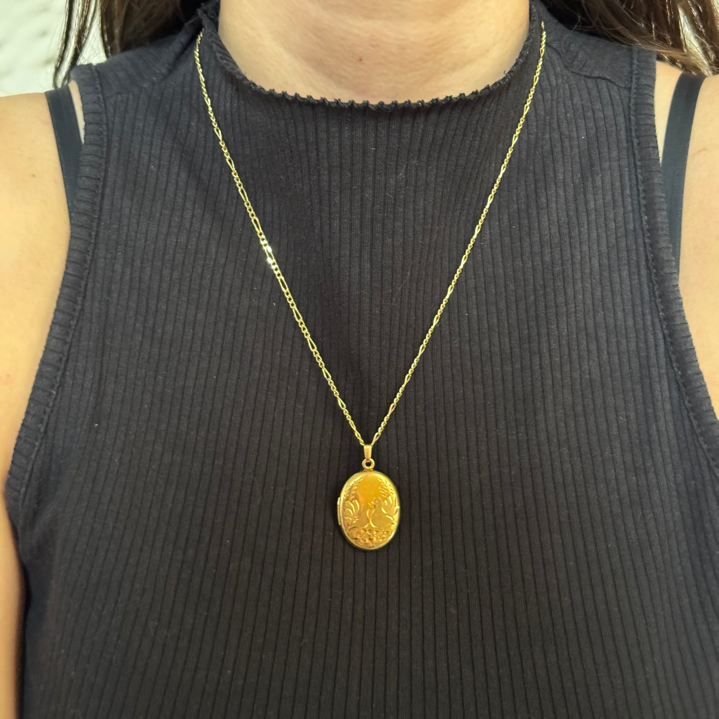 Oval Locket with Birds