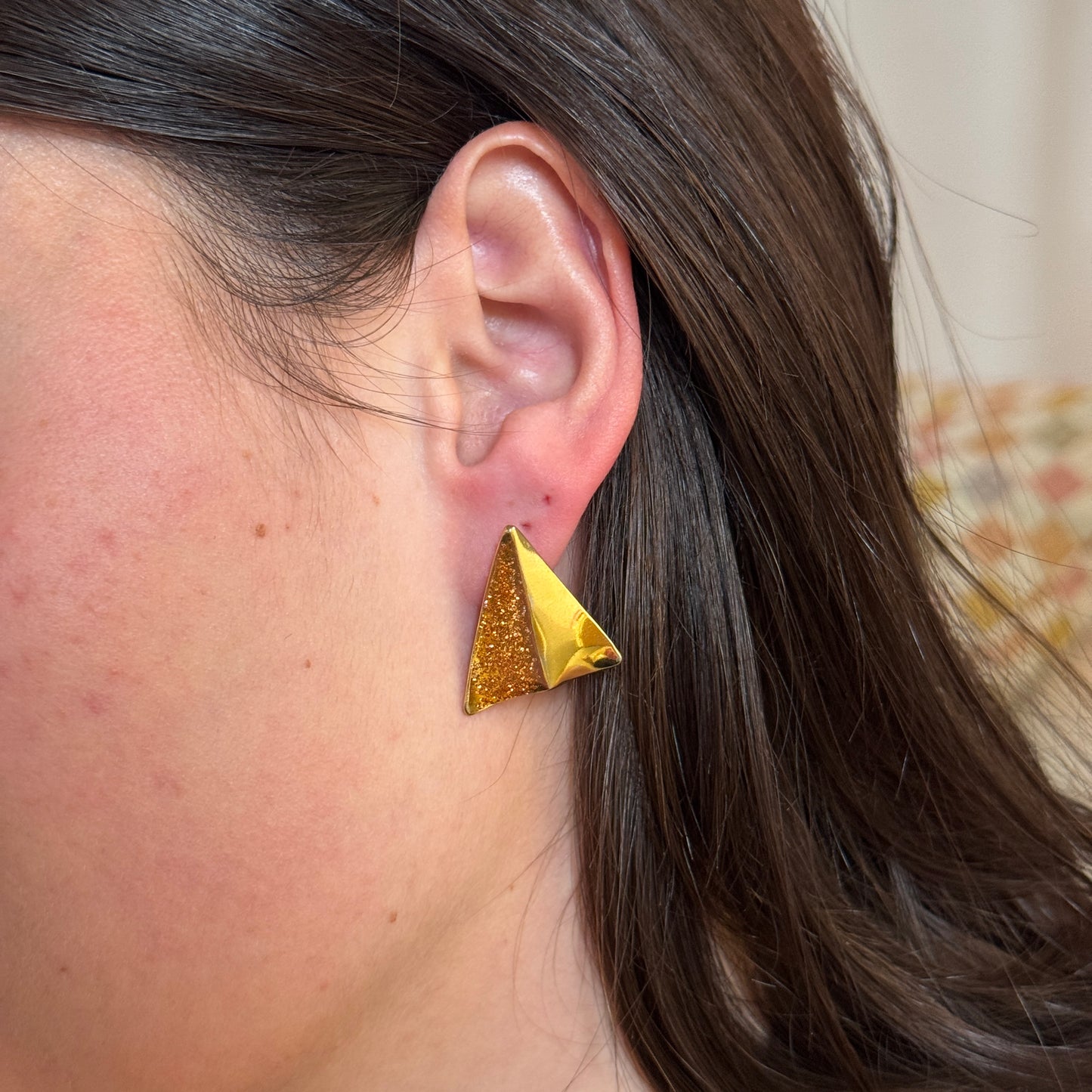 Triangle Enamel Earrings