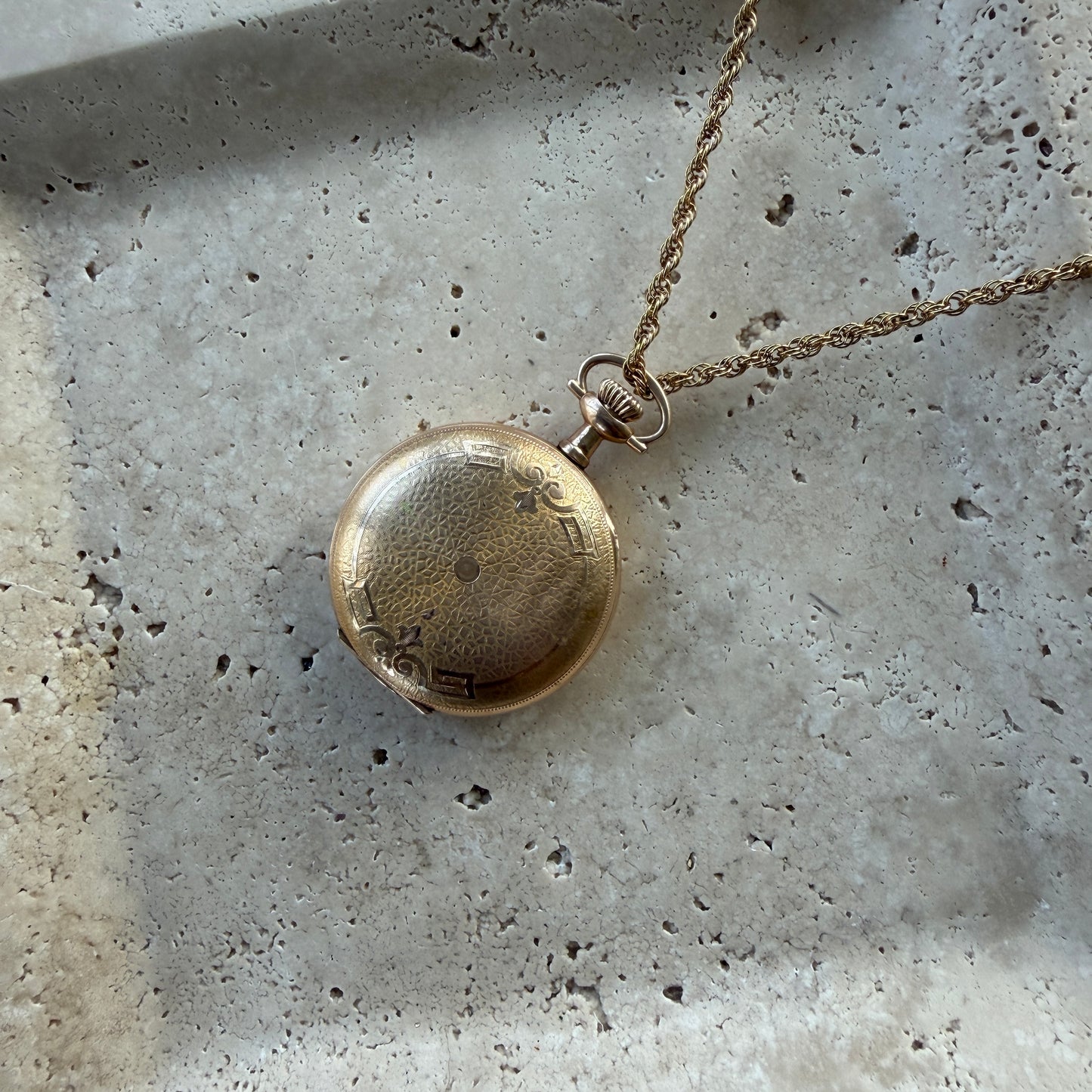 Gold Filled Pocket Watch Necklace