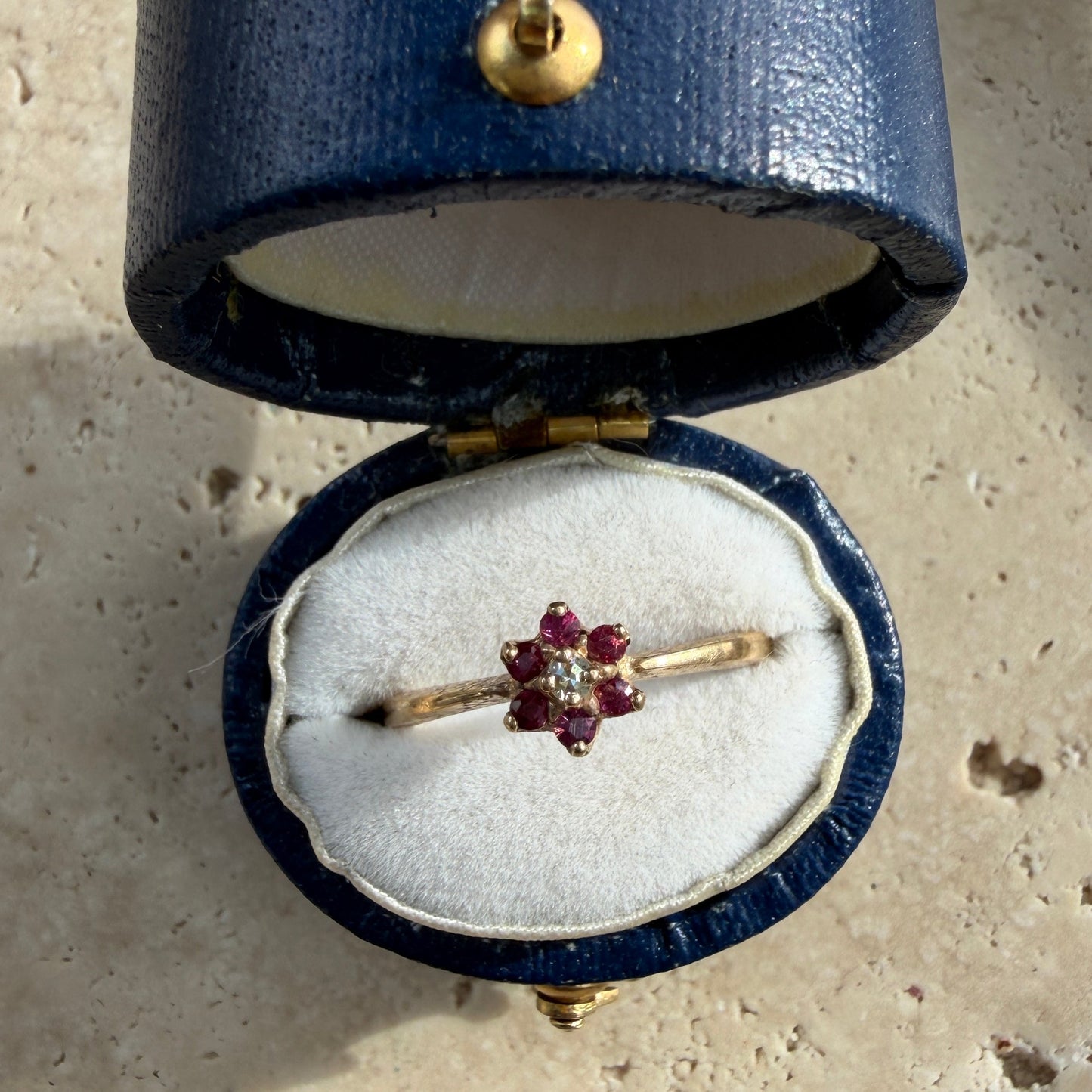 10k Gold Ruby Flower Ring