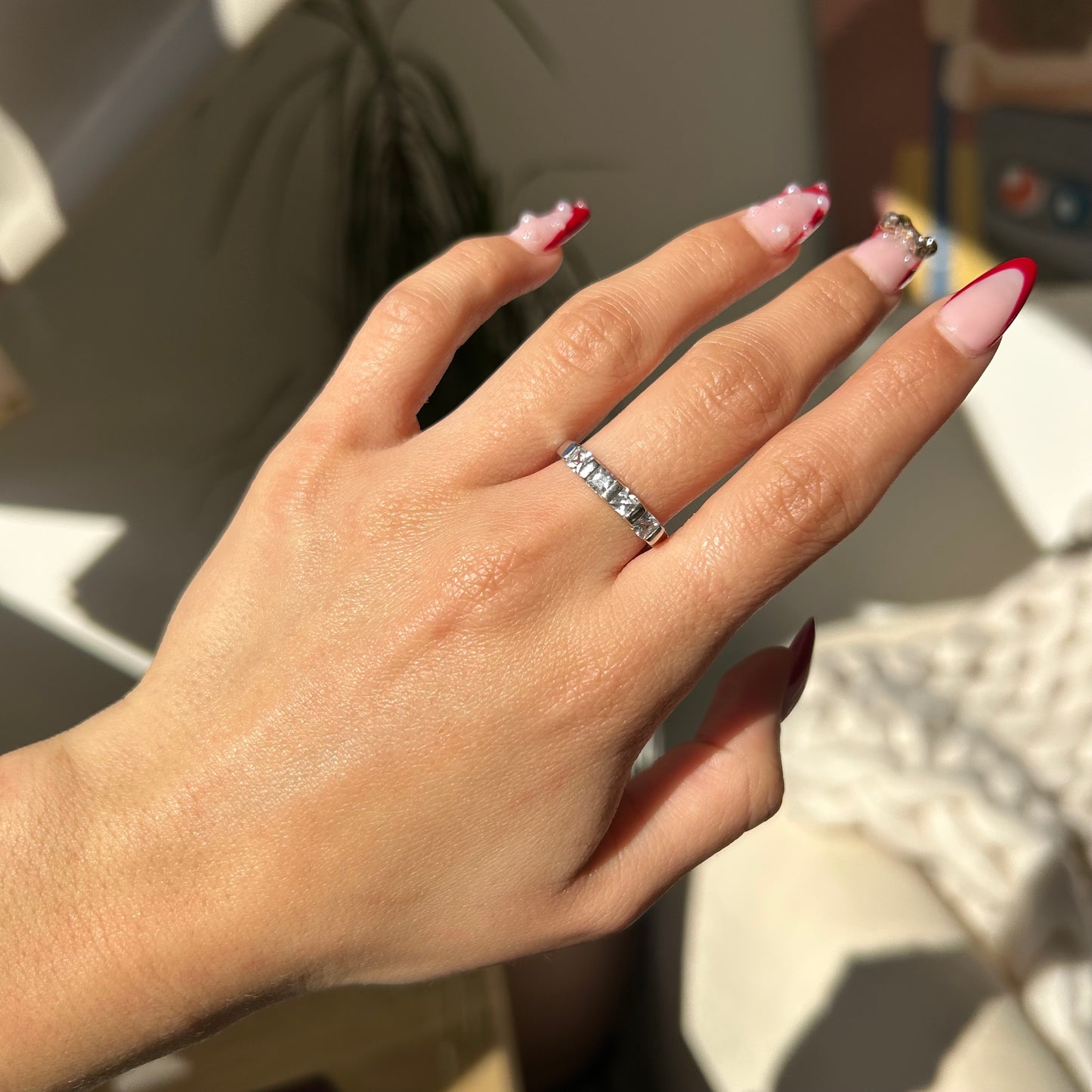Square Cut CZ Ring