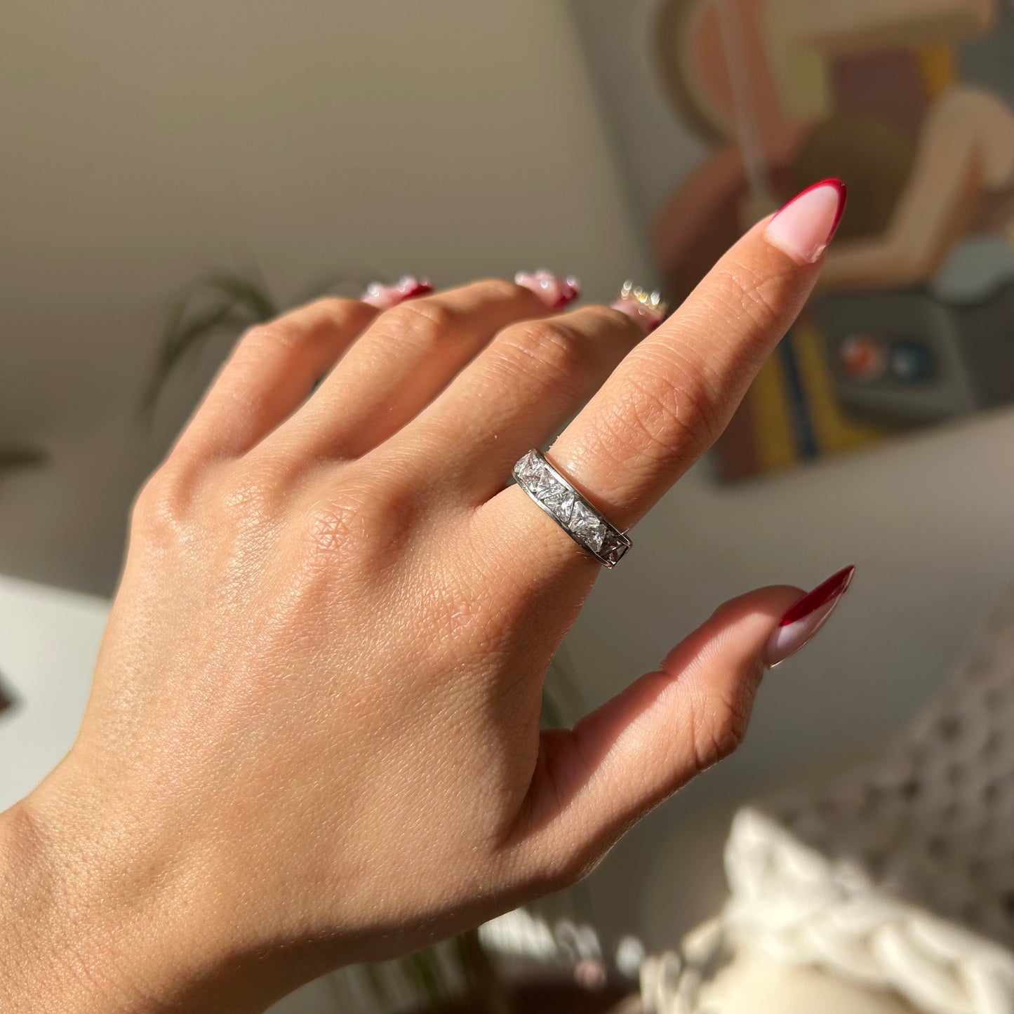 Triangle Cut CZ Ring