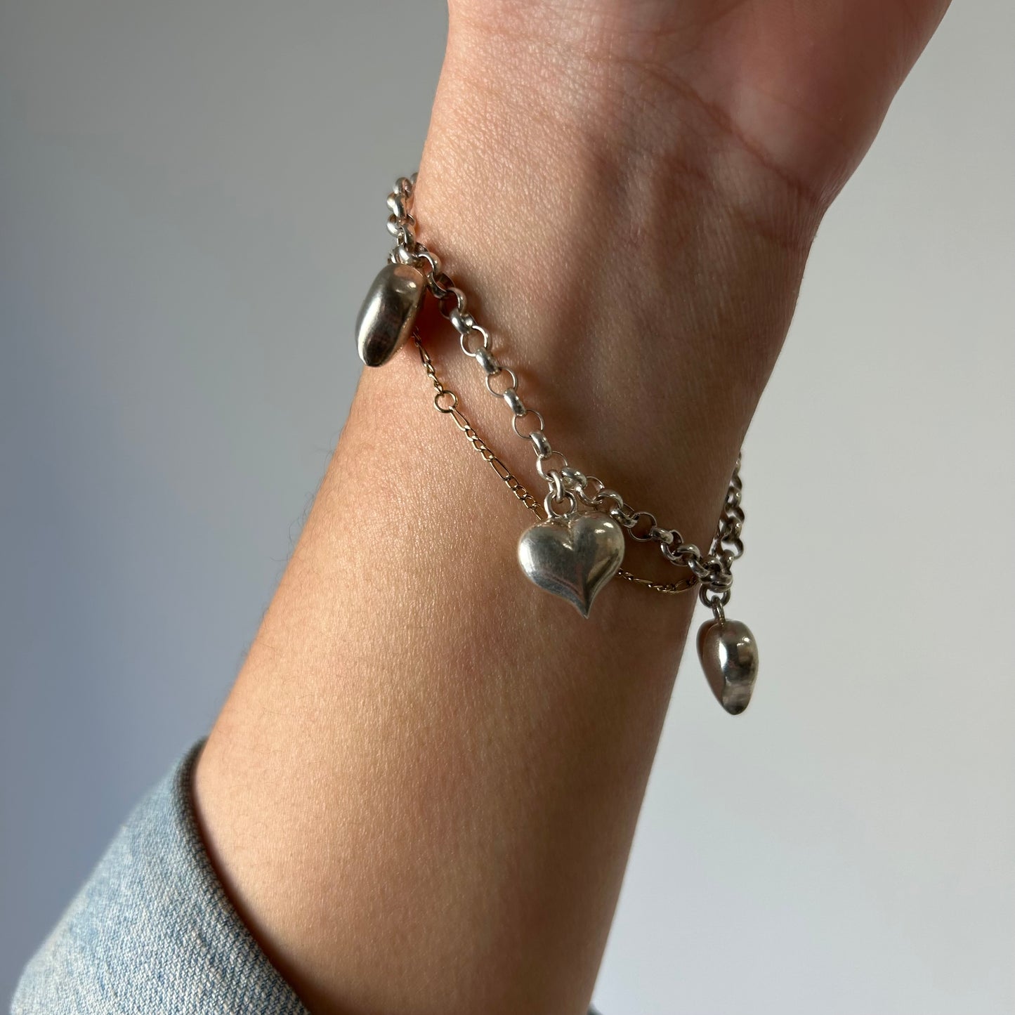 SILVER HEART CHARM BRACELET