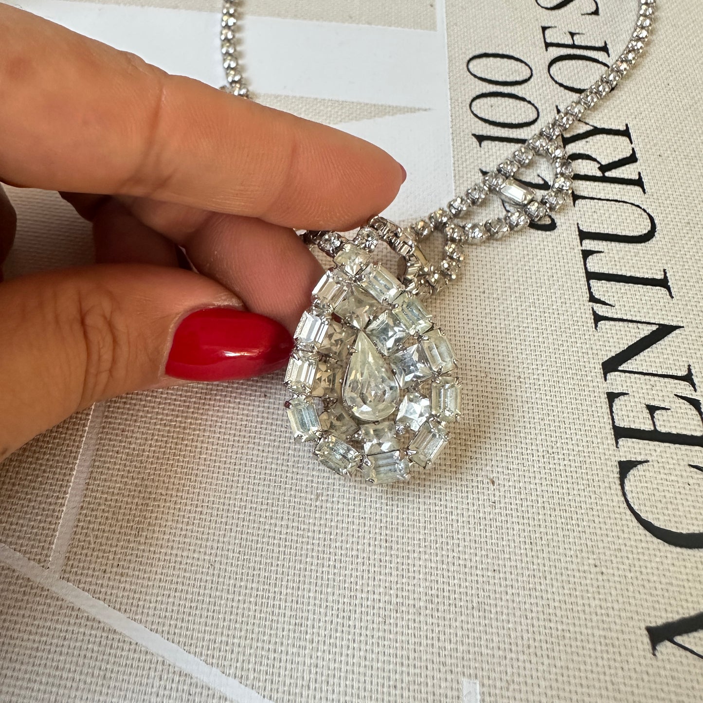 1960's Chandelier Crystal Tennis Choker