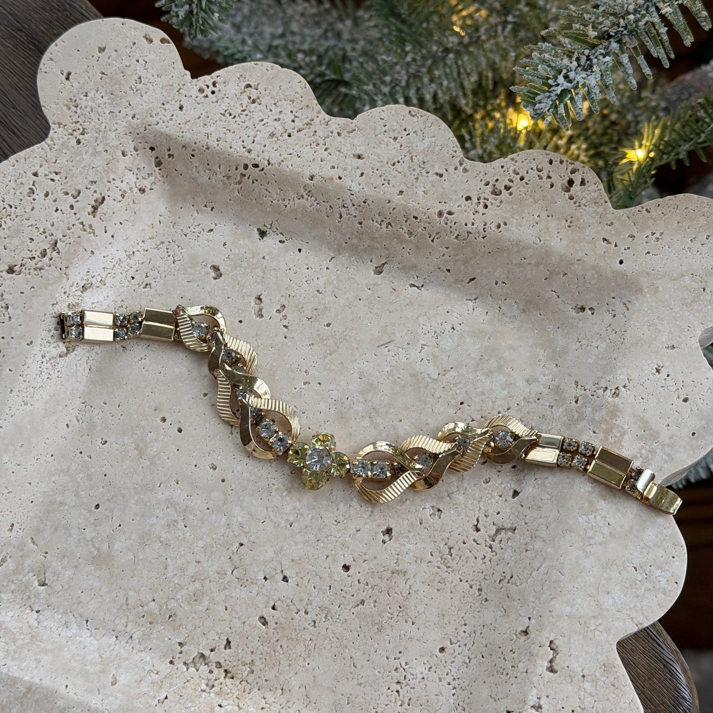 Sarah-Cov-Clear-and-Peridot-Rhinestone-Bracelet