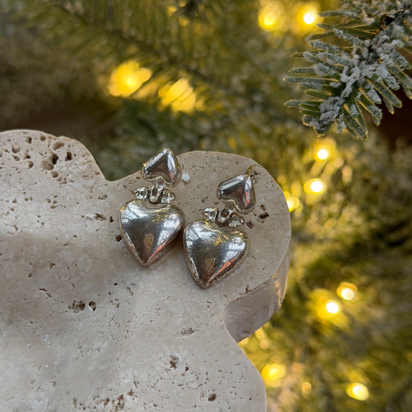 Silver Heart Push Backs