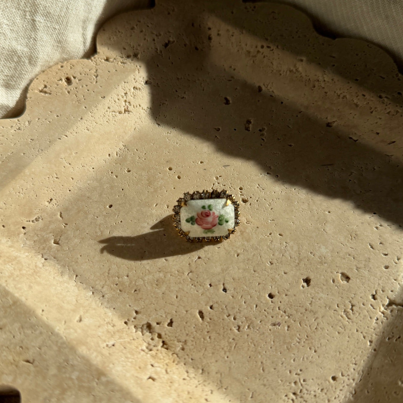 Guilloche Tiny Enamel Brooch