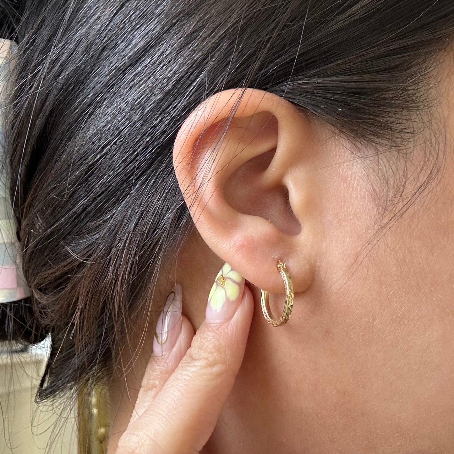 Hammered 10K Gold Hoops