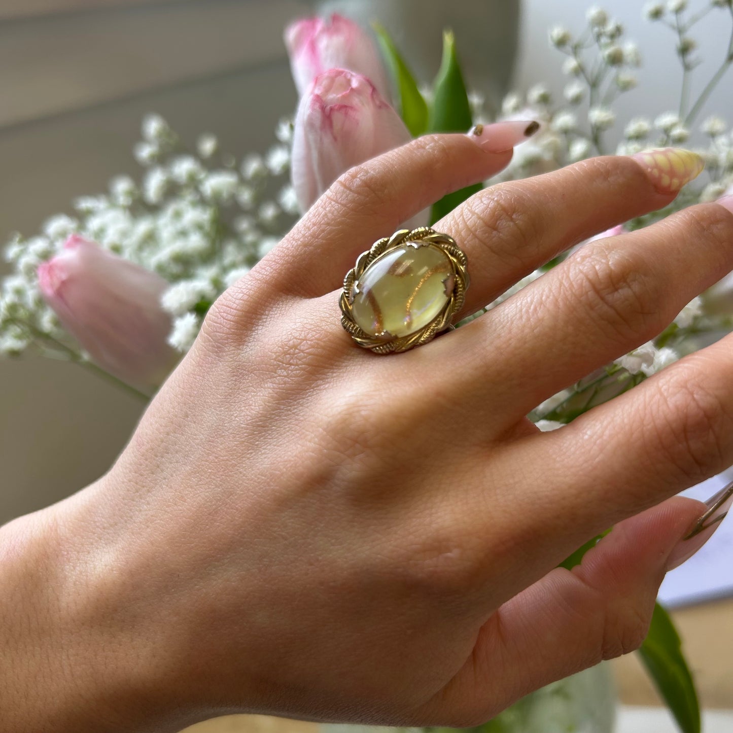 Marble Pastel Cocktail Ring