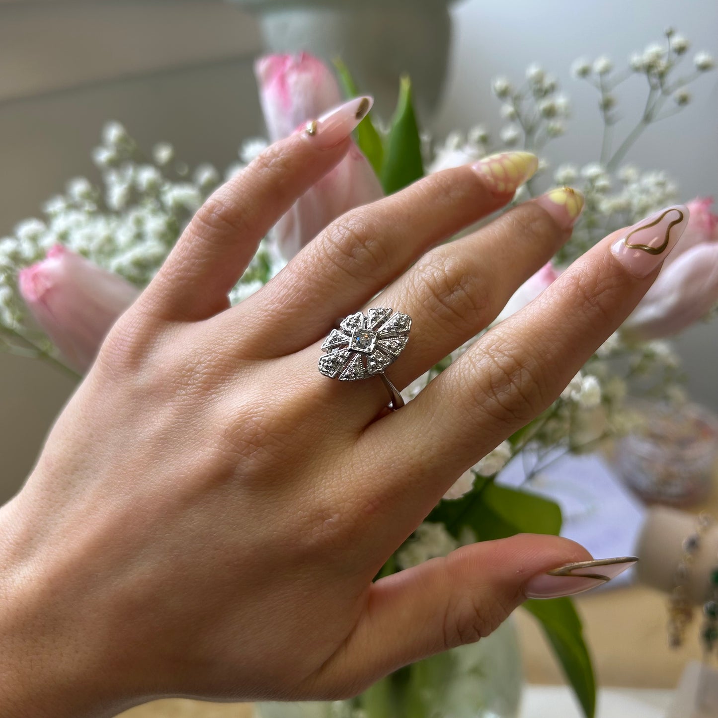 Art Deco CZ Ring