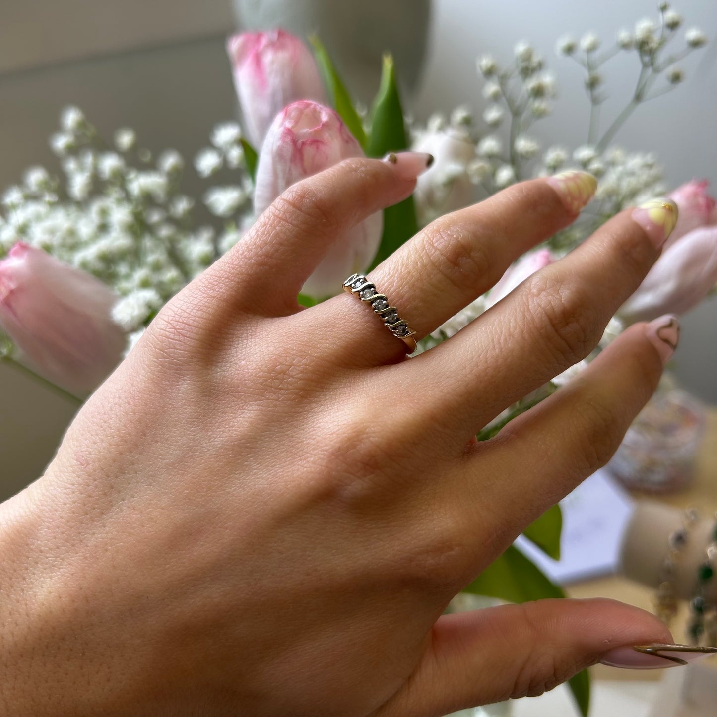 S-Link Diamond Stacker Ring
