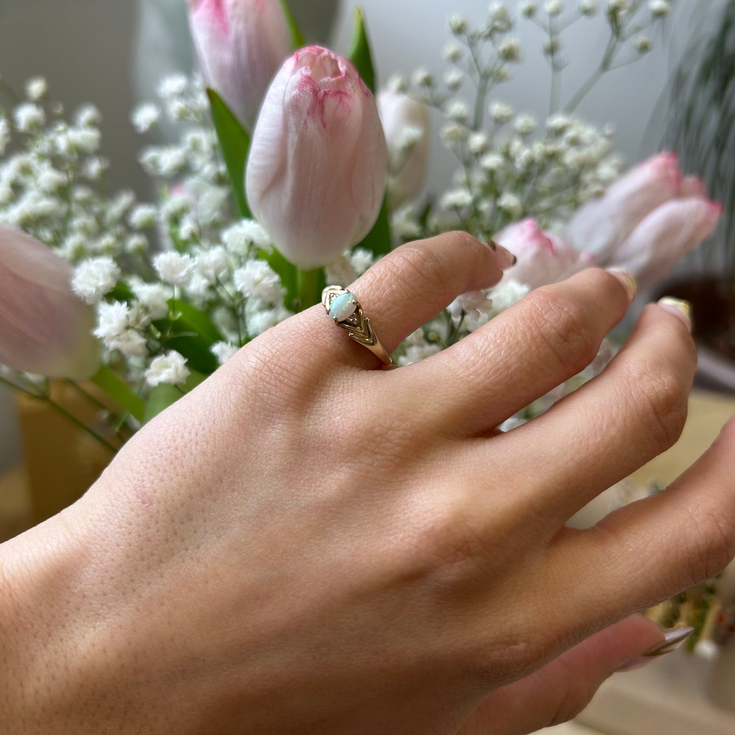 Chevron Opal Ring