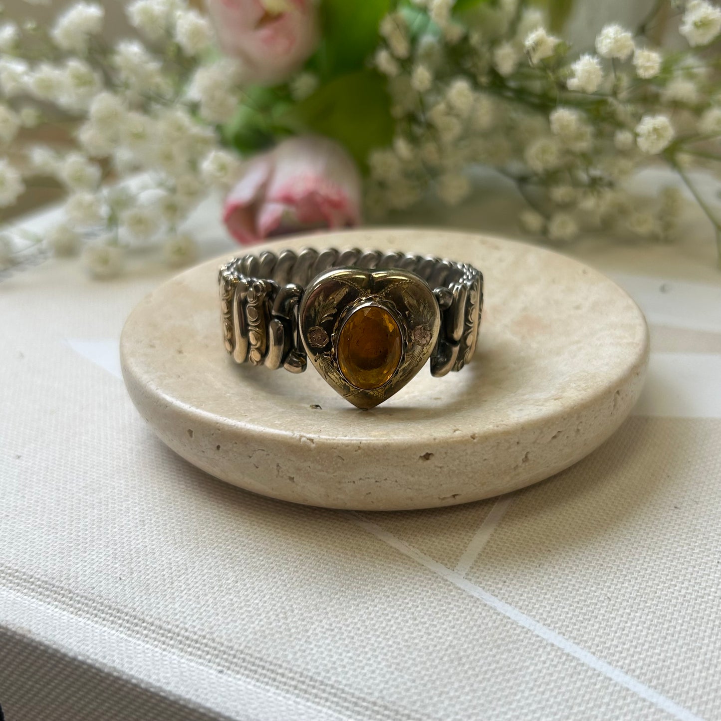 Amber Stone Sweetheart Bracelet