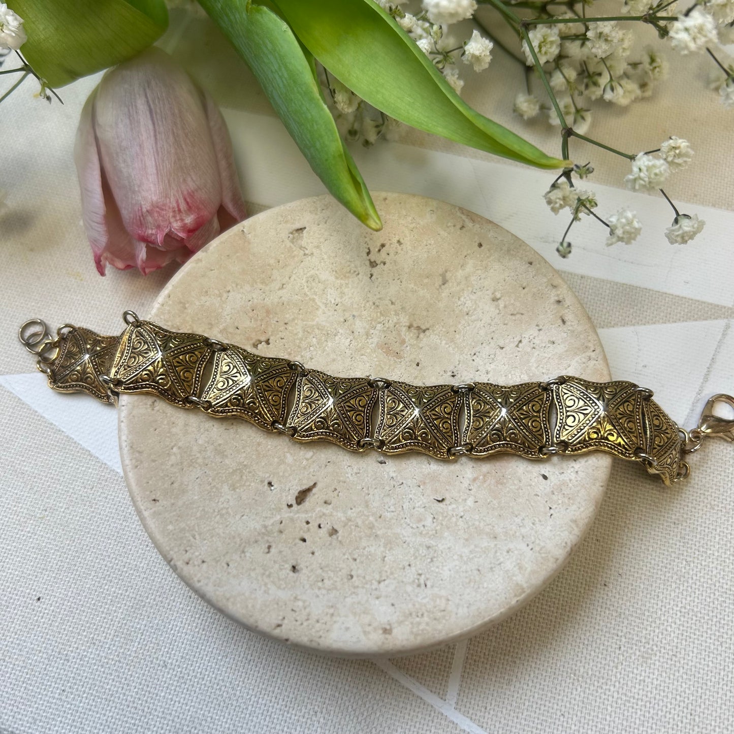 Antique Square Link Bracelet
