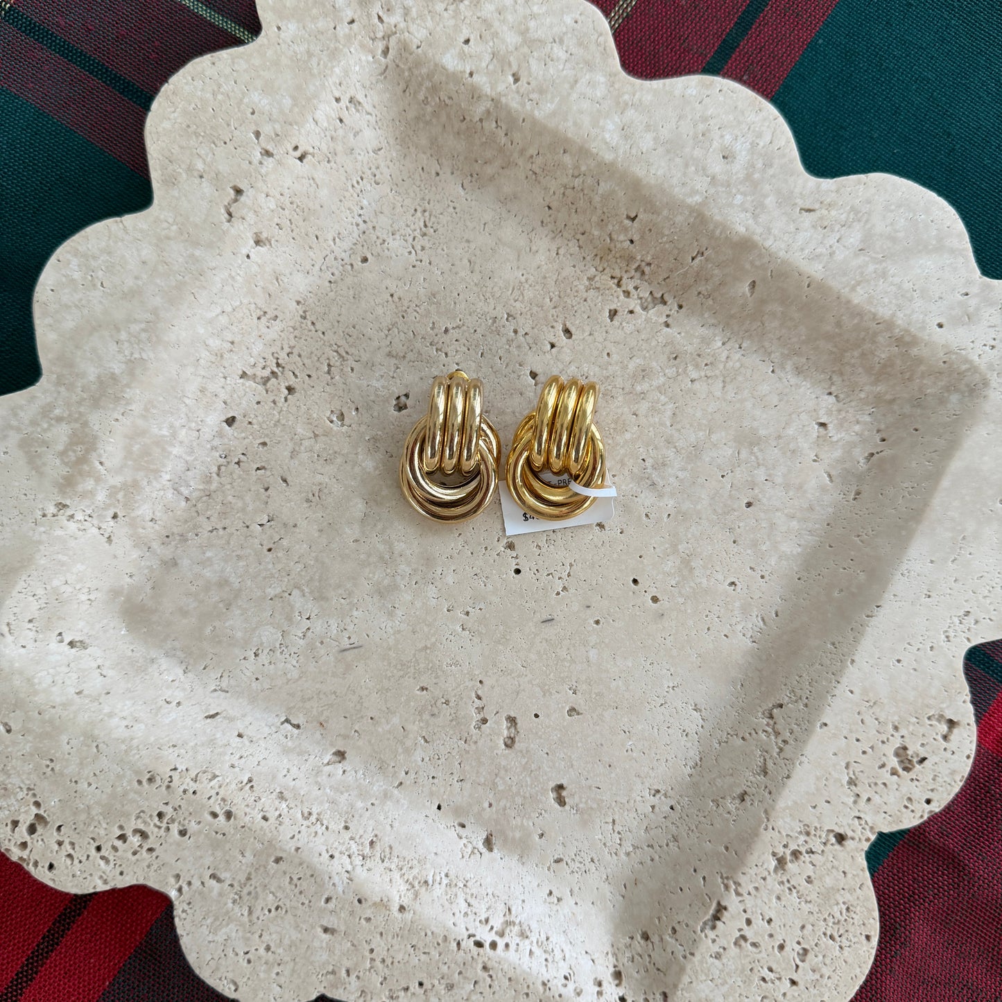 Gold Tone Plain Knocker Earrings