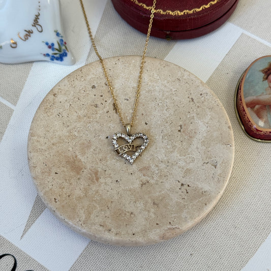 GOLD VERMEIL LOVE CZ NECKLACE