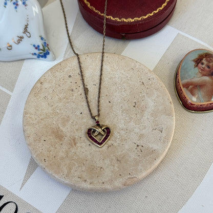 GOLD VERMEIL RUBY HEART NECKLACE