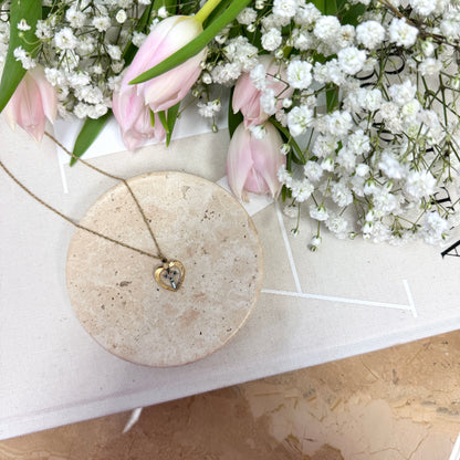 Floral Cross Heart Necklace