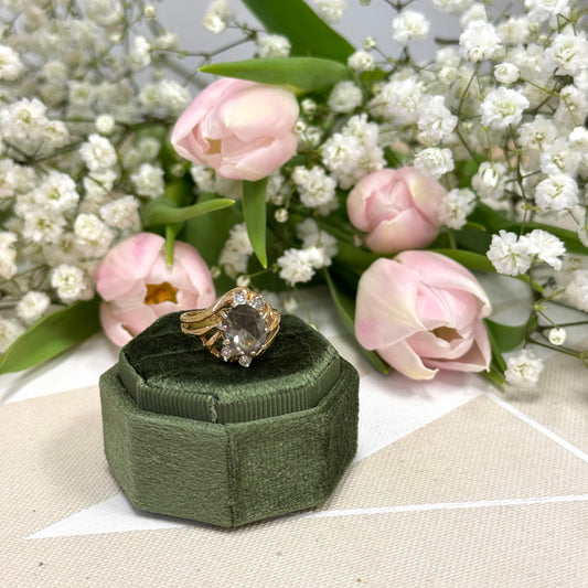 Vintage Gold Vermeil Light Tourmaline Ring