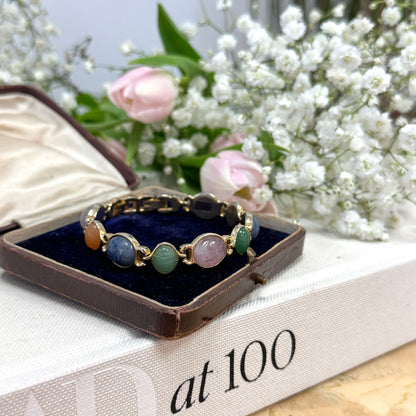 Pastel Scarab Stone Bracelet
