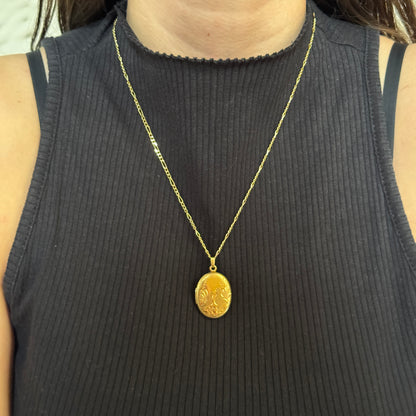 Oval Locket with Birds