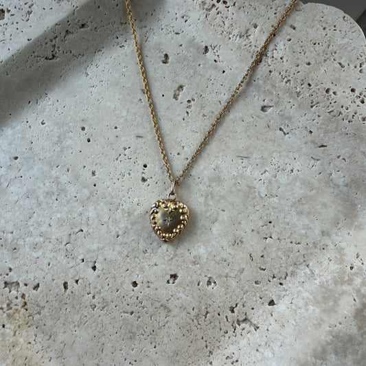 Antique Diamond Burst Heart Locket