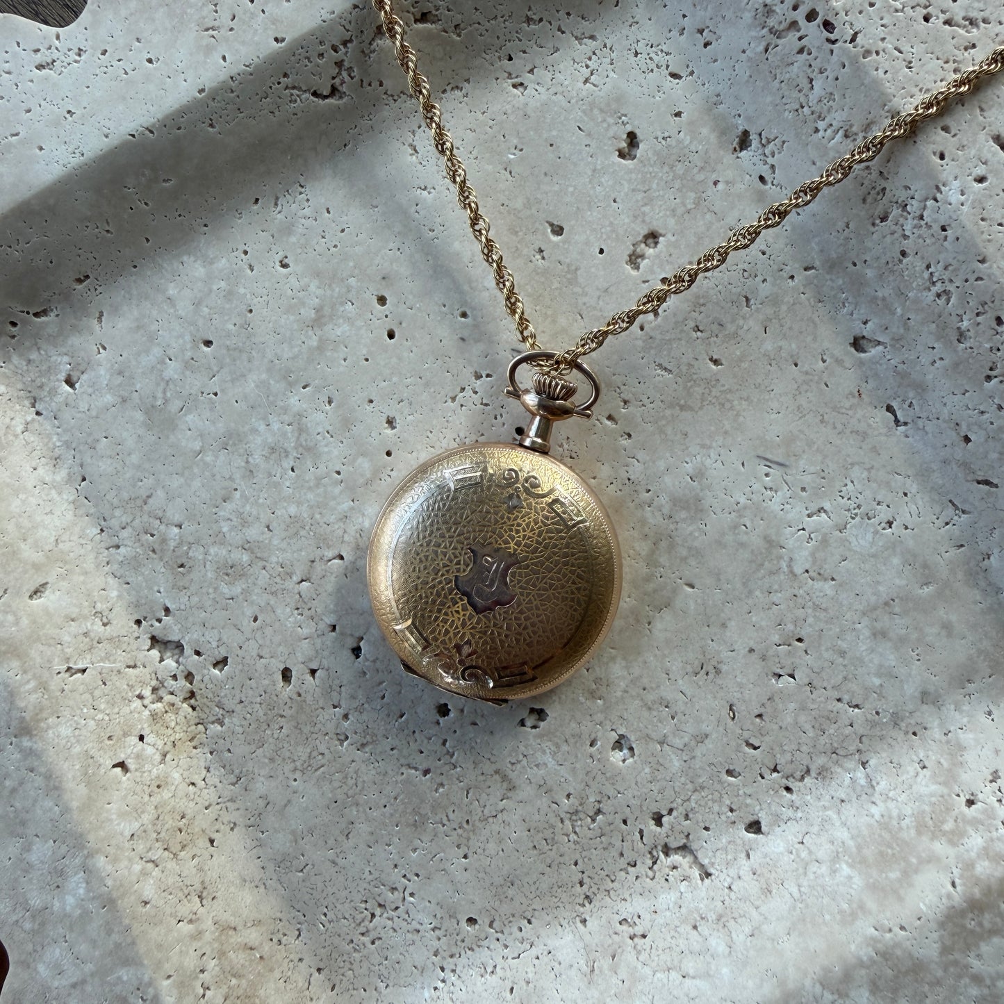 Gold Filled Pocket Watch Necklace