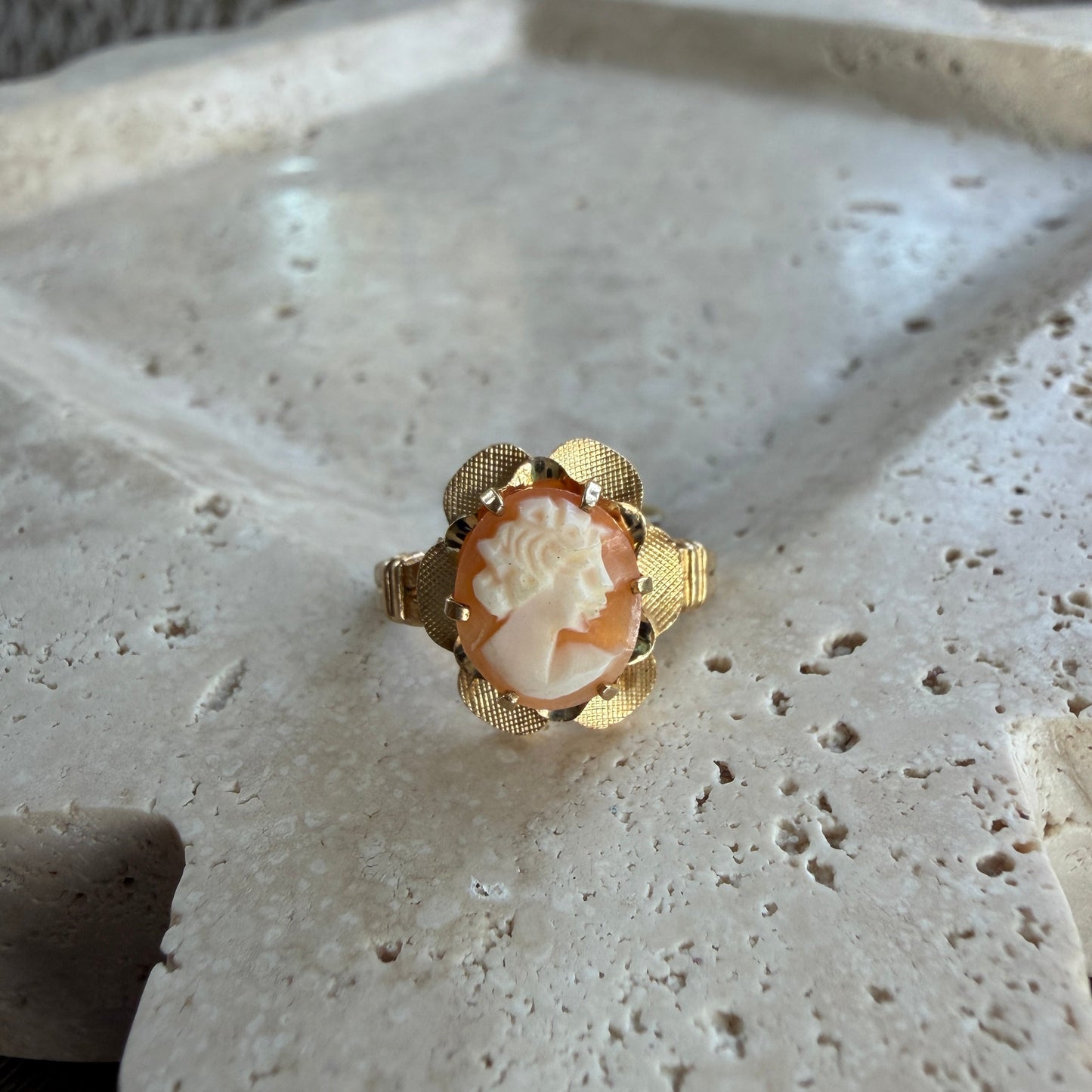 Cameo Shell Ring In 10k Gold Filled Ring