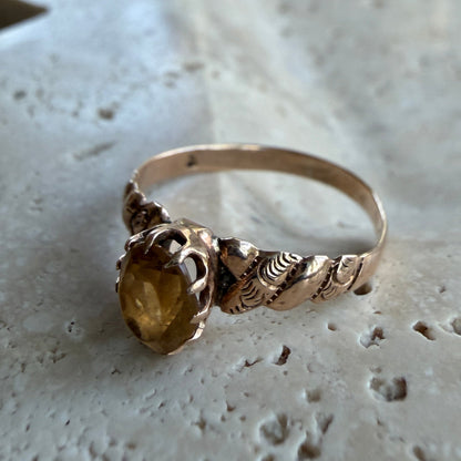 Antique Citrine Stone Ring