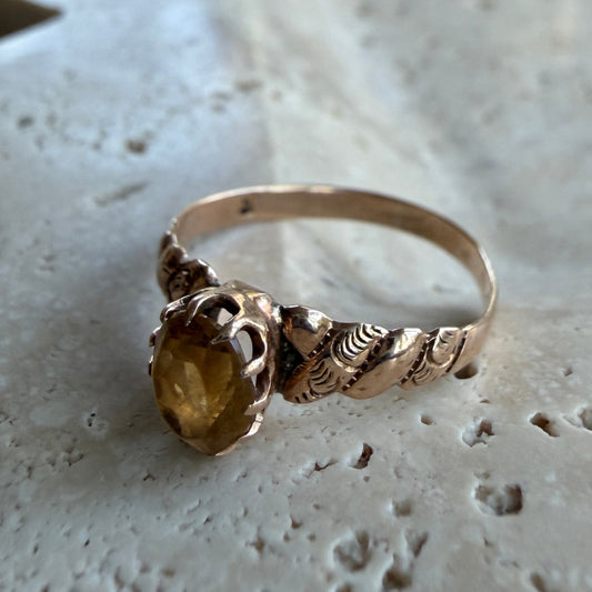 Antique Citrine Stone Ring