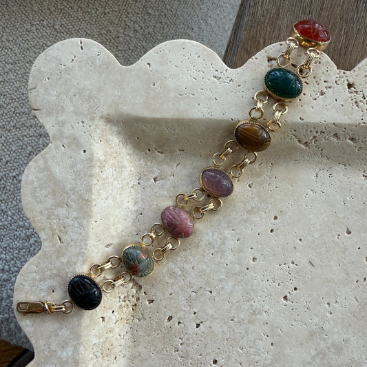 Double Link Genuine Scarab Bracelet