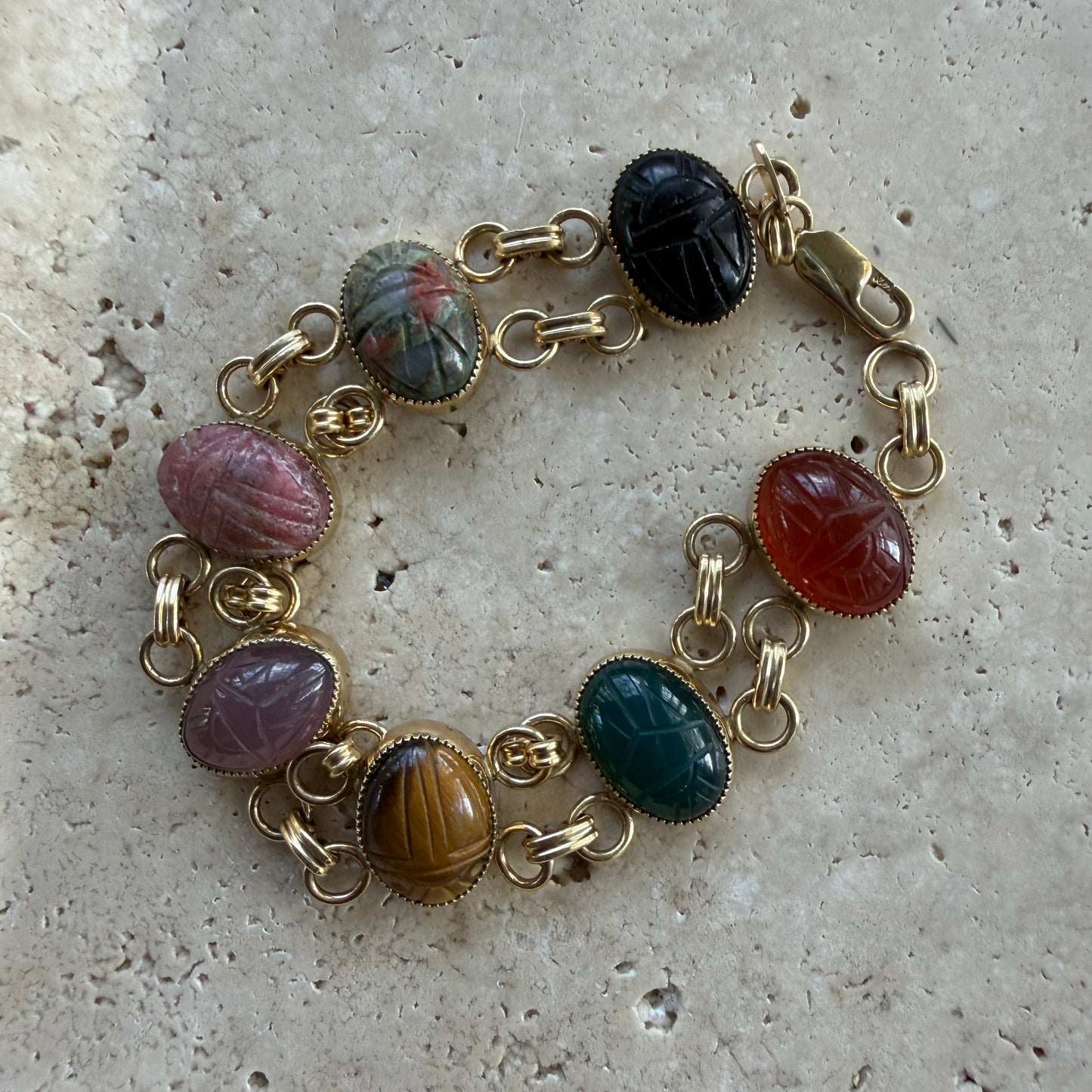 Double Link Genuine Scarab Bracelet