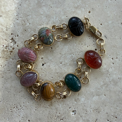 Double Link Genuine Scarab Bracelet