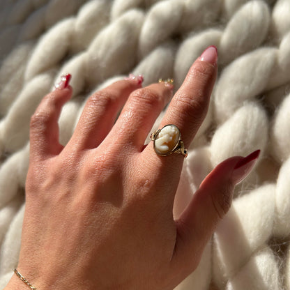 Gold Filled Cameo Shell Ring